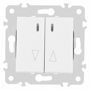 Выключатель для жалюзи с подсветкой без рамки Arte Milano 203 203.39-2.white Выключатель для жалюзи с подсветкой без рамки Arte Milano 203 203.39-2.white