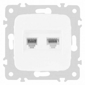 Розетка двойная RJ-11 и Ethernet RJ-45, без рамки Arte Milano am-205 205.44-1.white Розетка двойная RJ-11 и Ethernet RJ-45, без рамки Arte Milano am-205 205.44-1.white