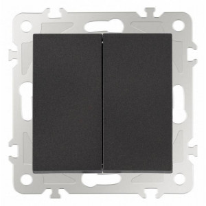 Выключатель проходной двухклавишный без рамки Arte Milano 206 206.32-2.black