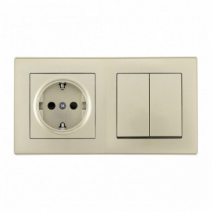 Блок с розеткой и выключателем Arte Milano SET06-2 SET06-2-30-2-40-1 shampan