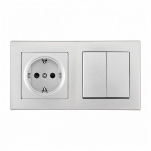 Блок с розеткой и выключателем Arte Milano SET06-2 SET06-2-30-2-40-1 silver