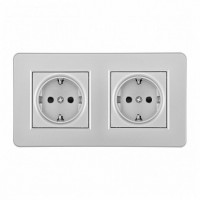 Розетка с заземлением и со шторкой Arte Milano SET16-2 SET16-2-40-1x2 silver
