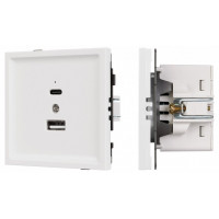 Розетка 2хUSB type A и C без рамки Arlight SCT-TENDO 054094
