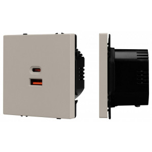 Розетка с заземлением и 2хUSB type A и C, без рамки Arlight SCT-NOBE 059446