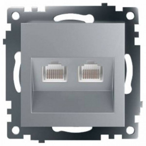 Розетка двойная Ethernet RJ-45 без рамки Stekker Катрин 50005 Розетка двойная Ethernet RJ-45 без рамки Stekker Катрин 50005