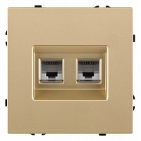 Розетка двойная Ethernet RJ-45 и со шторками, без рамки Kollinger Eclipse EC-018GD