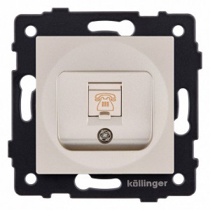 Розетка телефонная RJ-11 со штрокой, без рамки Kollinger REA-009GD Розетка телефонная RJ-11 со штрокой, без рамки Kollinger REA-009GD