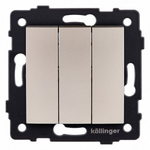 Выключатель трехклавишный без рамки Kollinger REA-R-012GD Выключатель трехклавишный без рамки Kollinger REA-R-012GD