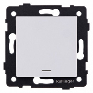 Выключатель перекрестный одноклавишный с подсветкой без рамки Kollinger REA-S-015WH Выключатель перекрестный одноклавишный с подсветкой без рамки Kollinger REA-S-015WH