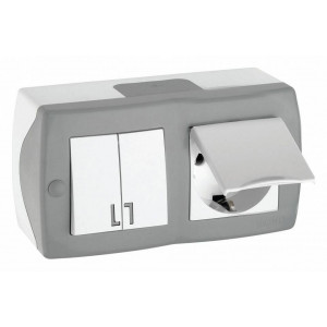Блок с розеткой и выключателем Mono Electric Octans IP20 104-020001-187 Блок с розеткой и выключателем Mono Electric Octans IP20 104-020001-187