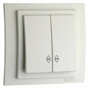 Выключатель проходной двухклавишный без рамки Mono Electric Despina / Larissa 500-001923-111 Выключатель проходной двухклавишный без рамки Mono Electric Despina / Larissa 500-001923-111