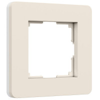 Рамка из поликарбоната на 1 пост Split айвори/белый, soft-touch W0013066