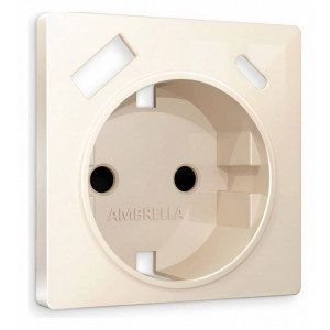 Накладка для розетки с заземлением и со шторками и 2хUSB type A и C Ambrella Volt Quant AP3100