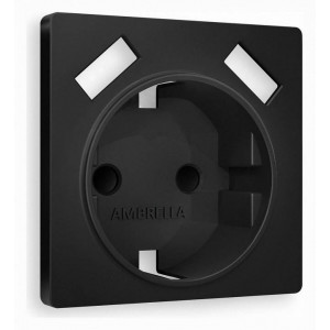 Накладка для розетки с заземлением и со шторками и 2хUSB type A Ambrella Volt Quant AP8090 Накладка для розетки с заземлением и со шторками и 2хUSB type A Ambrella Volt Quant AP8090