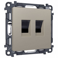 Розетка двойная Ethernet RJ-45 и со шторками, без рамки Ambrella Volt ALFA MA372110