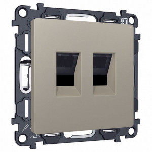 Розетка двойная Ethernet RJ-45 и со шторками, без рамки Ambrella Volt ALFA MA372110 Розетка двойная Ethernet RJ-45 и со шторками, без рамки Ambrella Volt ALFA MA372110