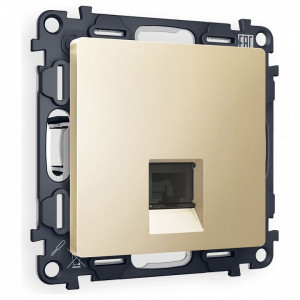 Розетка Ethernet RJ-45 и со шторками, без рамки Ambrella Volt ALFA MA612005 Розетка Ethernet RJ-45 и со шторками, без рамки Ambrella Volt ALFA MA612005