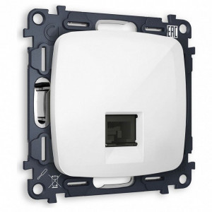 Розетка Ethernet RJ-45 и со шторками, без рамки Ambrella Volt OMEGA MO112005 Розетка Ethernet RJ-45 и со шторками, без рамки Ambrella Volt OMEGA MO112005