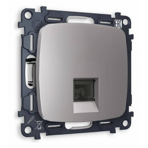 Розетка Ethernet RJ-45 и со шторками, без рамки Ambrella Volt Quant MO512010 Розетка Ethernet RJ-45 и со шторками, без рамки Ambrella Volt Quant MO512010