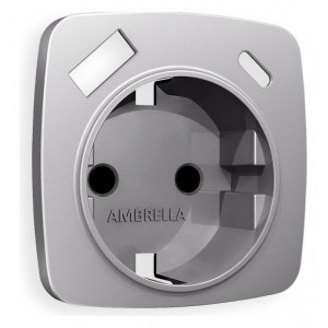 Накладка для розетки с заземлением и со шторками и 2хUSB type A и C Ambrella Volt Quant OP5100