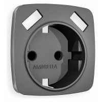 Накладка для розетки с заземлением и со шторками и 2хUSB type A Ambrella Volt Quant OP6590