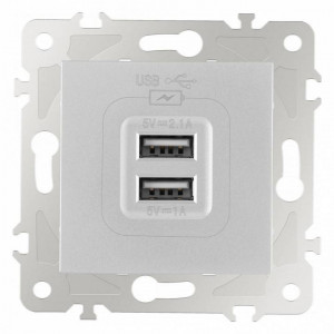 Розетка USB, без рамки Arte Milano am-203 203.46-1.silver Розетка USB, без рамки Arte Milano am-203 203.46-1.silver