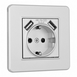 Розетка с заземлением и со шторкой и 2хUSB Arte Milano SET16-1 SET16-1-47-1 silver Розетка с заземлением и со шторкой и 2хUSB Arte Milano SET16-1 SET16-1-47-1 silver