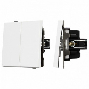 Выключатель двухклавишный без рамки Arlight SWT 054058 Выключатель двухклавишный без рамки Arlight SWT 054058