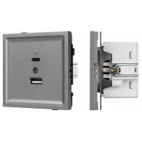 Розетка 2хUSB type A и C без рамки Arlight SCT-TENDO 054096