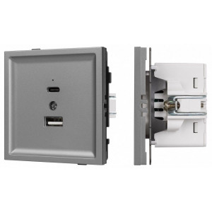Розетка 2хUSB type A и C без рамки Arlight SCT-TENDO 054096