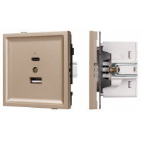 Розетка 2хUSB type A и C без рамки Arlight SCT-TENDO 054097