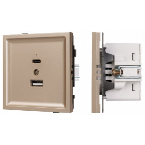 Розетка 2хUSB type A и C без рамки Arlight SCT-TENDO 054097