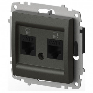 Розетка двойная Ethernet RJ-45 без рамки Elbi Eleсtriс Zena Vega 609-011100-248 Розетка двойная Ethernet RJ-45 без рамки Elbi Eleсtriс Zena Vega 609-011100-248