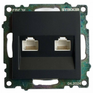 Розетка двойная Ethernet RJ-45 без рамки Stekker Катрин 50007 Розетка двойная Ethernet RJ-45 без рамки Stekker Катрин 50007