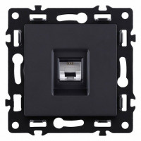Розетка телефонная RJ-11 со штрокой, без рамки Kollinger Asthetik AS-019BK
