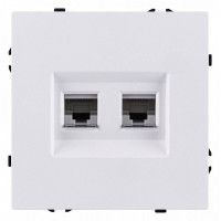 Розетка двойная Ethernet RJ-45 и со шторками, без рамки Kollinger Eclipse EC-018WG