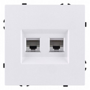 Розетка двойная Ethernet RJ-45 и со шторками, без рамки Kollinger Eclipse EC-018WH Розетка двойная Ethernet RJ-45 и со шторками, без рамки Kollinger Eclipse EC-018WH