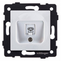 Розетка телефонная RJ-11 со штрокой, без рамки Kollinger  REA-009WH