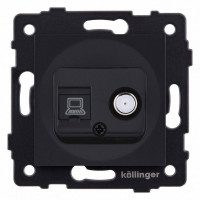 ТВ-розетка и SAT-розетка оконечная без рамки Kollinger  REA-014BM