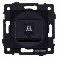 Розетка Ethernet RJ-45 без рамки Kollinger  REA-018BK