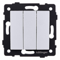 Выключатель трехклавишный без рамки Kollinger  REA-R-012WH