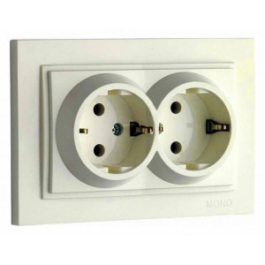 Розетка двойная с заземлением Mono Electric Despina 102-170004-120 Розетка двойная с заземлением Mono Electric Despina 102-170004-120