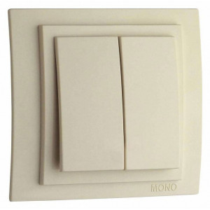 Выключатель двухклавишный Mono Electric Larissa 103-171725-102 Выключатель двухклавишный Mono Electric Larissa 103-171725-102