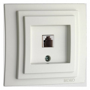 Розетка телефонная RJ-11 без рамки Mono Electric Larissa 103-191905-124 Розетка телефонная RJ-11 без рамки Mono Electric Larissa 103-191905-124