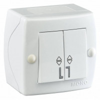 Выключатель проходной двухклавишный Mono Electric Octans IP20 104-010101-111