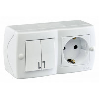 Блок с розеткой и выключателем Mono Electric Octans IP20 104-010101-181
