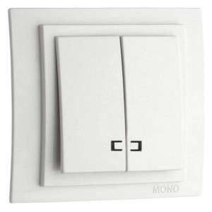 Выключатель двухклавишный с подсветкой без рамки Mono Electric Despina / Larissa 500-000125-103 Выключатель двухклавишный с подсветкой без рамки Mono Electric Despina / Larissa 500-000125-103