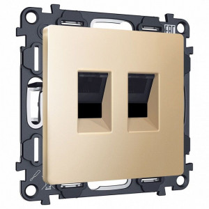 Розетка двойная Ethernet RJ-45 и со шторками, без рамки Ambrella Volt ALFA MA612110 Розетка двойная Ethernet RJ-45 и со шторками, без рамки Ambrella Volt ALFA MA612110