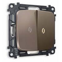 Выключатель двухклавишный с подсветкой без рамки Ambrella Volt Quant MO634010