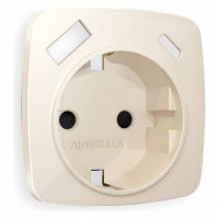 Накладка для розетки с заземлением и со шторками и 2хUSB type A и C Ambrella Volt Quant OP3100
